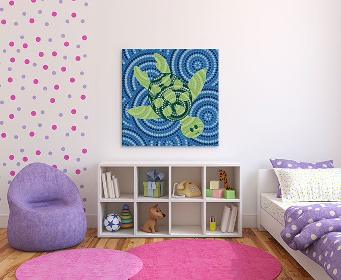 Bedroom with Aboriginal Art For Kids